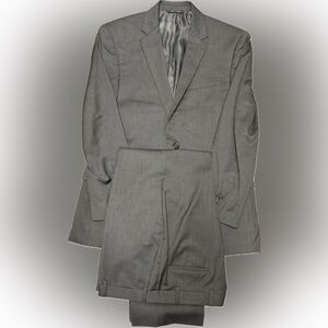 2 pc Ralph Lauren Charcoal Striped Wool Single Breasted Suit | Sz 42R